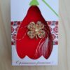 Lichtgroen bloemetje broche - Afbeelding 2