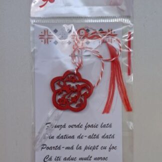 Rood houten bloemetje